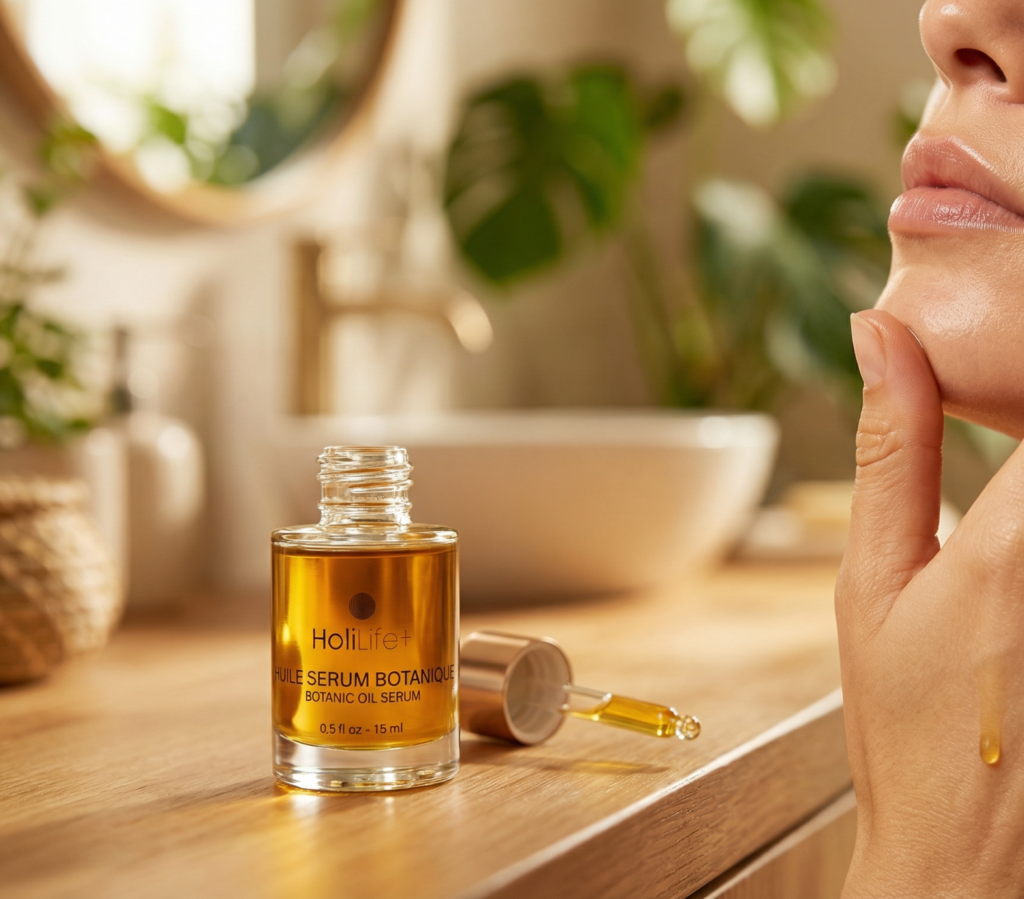 huile visage peau éclat application